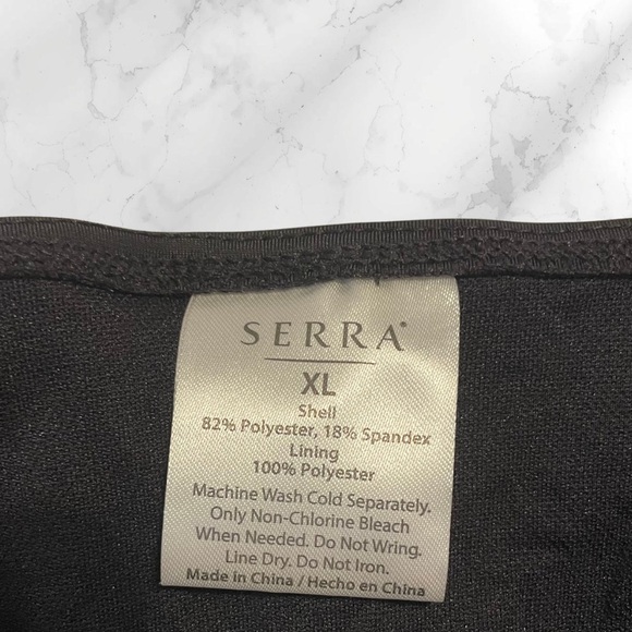 NWT SERRA Women's One Piece Swimsuit Black V-Neck Ruched New With Tags Size XL - Picture 10 of 16